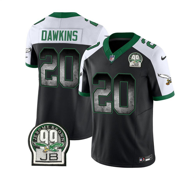 Men's Philadelphia Eagles #20 Brian Dawkins Black/White 2023 F.U.S.E. Throwback Vapor Untouchable Limited Football Stitched Jersey - Click Image to Close